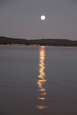 Moon Reflecting On Lake Charlevoix, MI