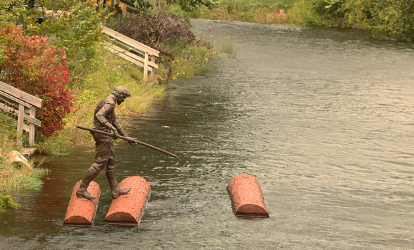 Logger Statue On Boyne River, Boyne City, MI